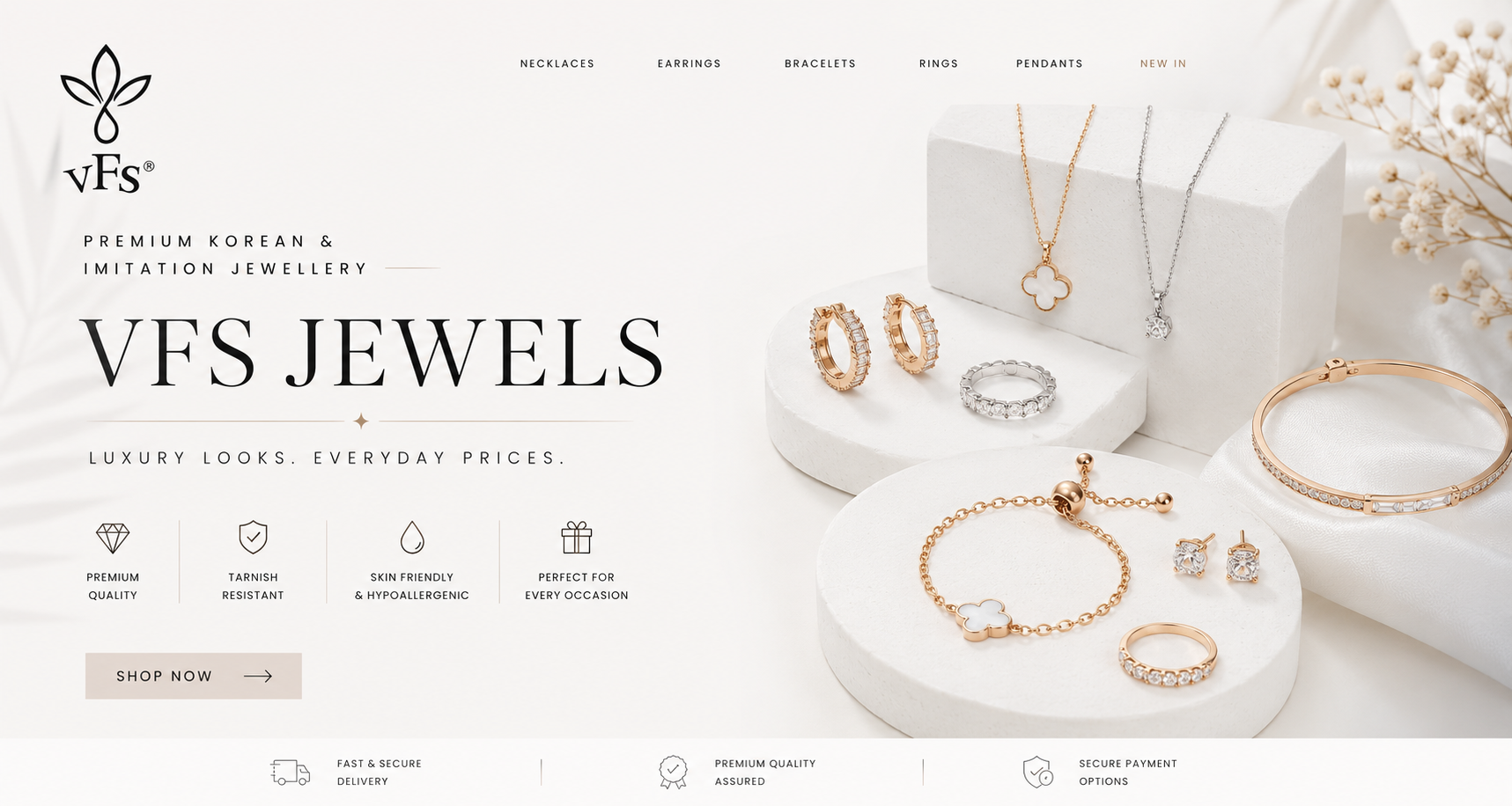 VFS Jewels Premium Korean & Imitation Jewellery — Light Theme